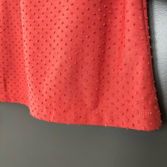 Madewell Red Clipdot Ruffle Mock Neck Half-Sleeve Dainty Blouse Size XS - Picture 5 of 10